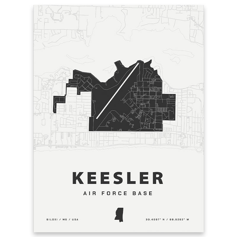 Keesler Air Force Base map print