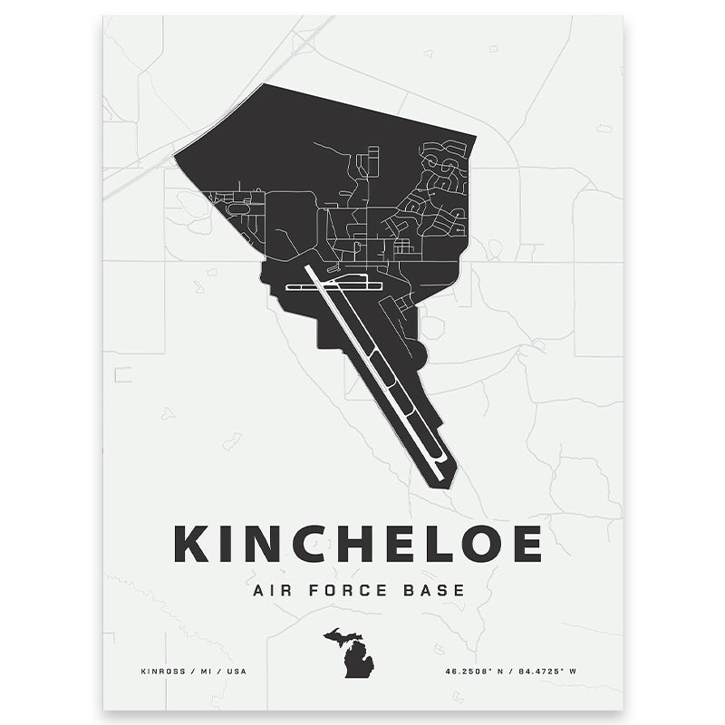 Kincheloe Air Force Base Map Print