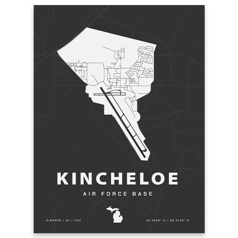 Kincheloe Air Force Base Map Print