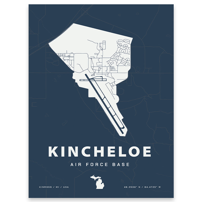 Kincheloe Air Force Base Map Print