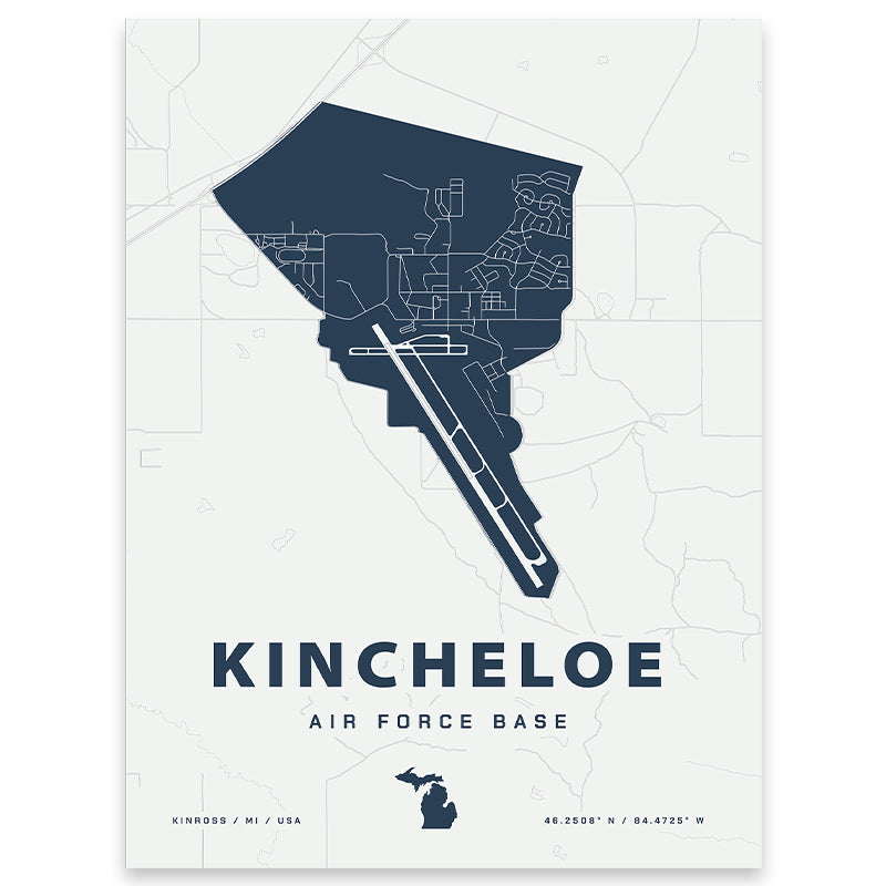 Kincheloe Air Force Base Map Print