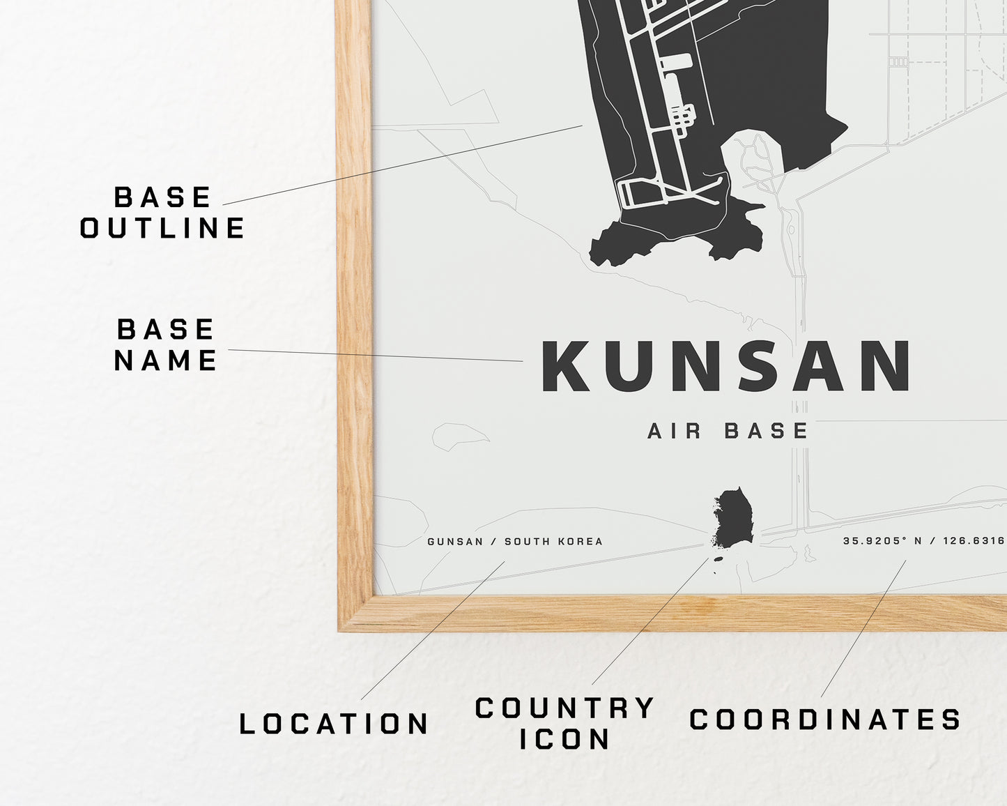 Kunsan Air Base Map Print