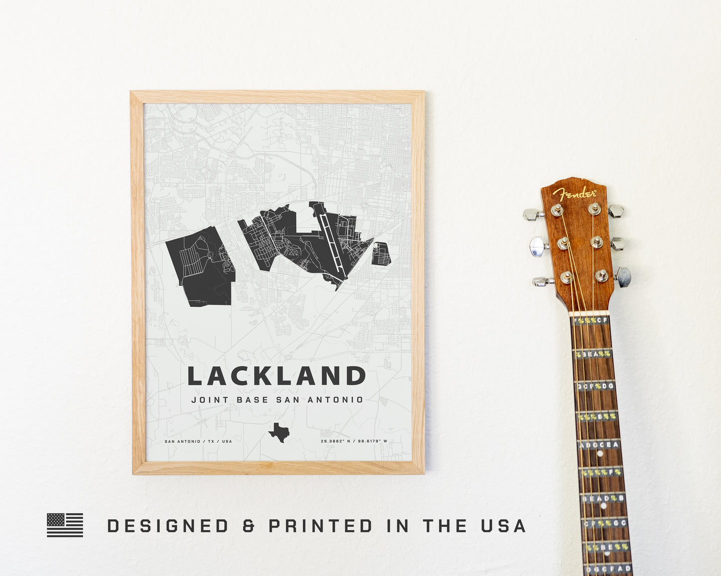 Lackland Joint Base Map Print