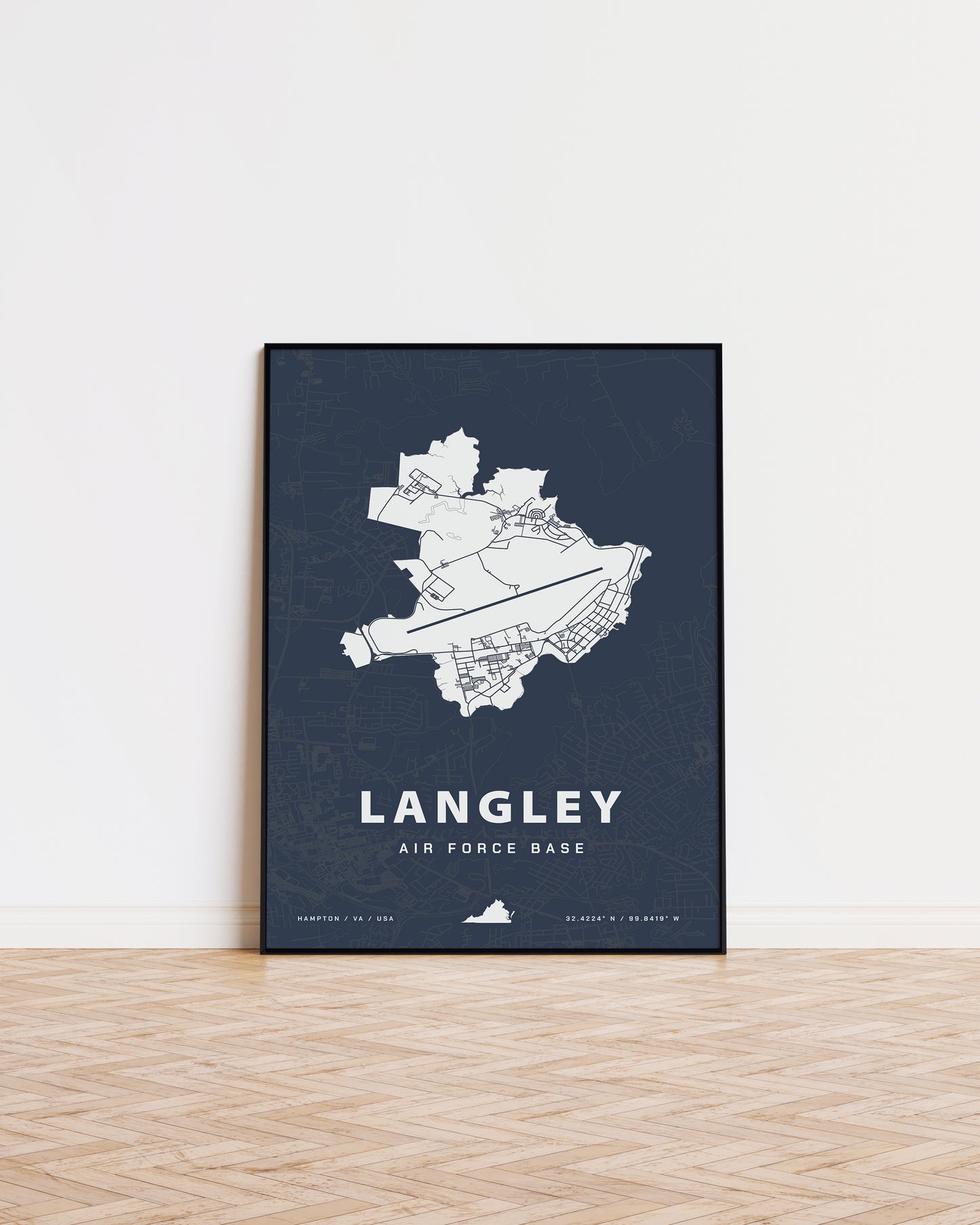 Langley Air Force Base Map Print