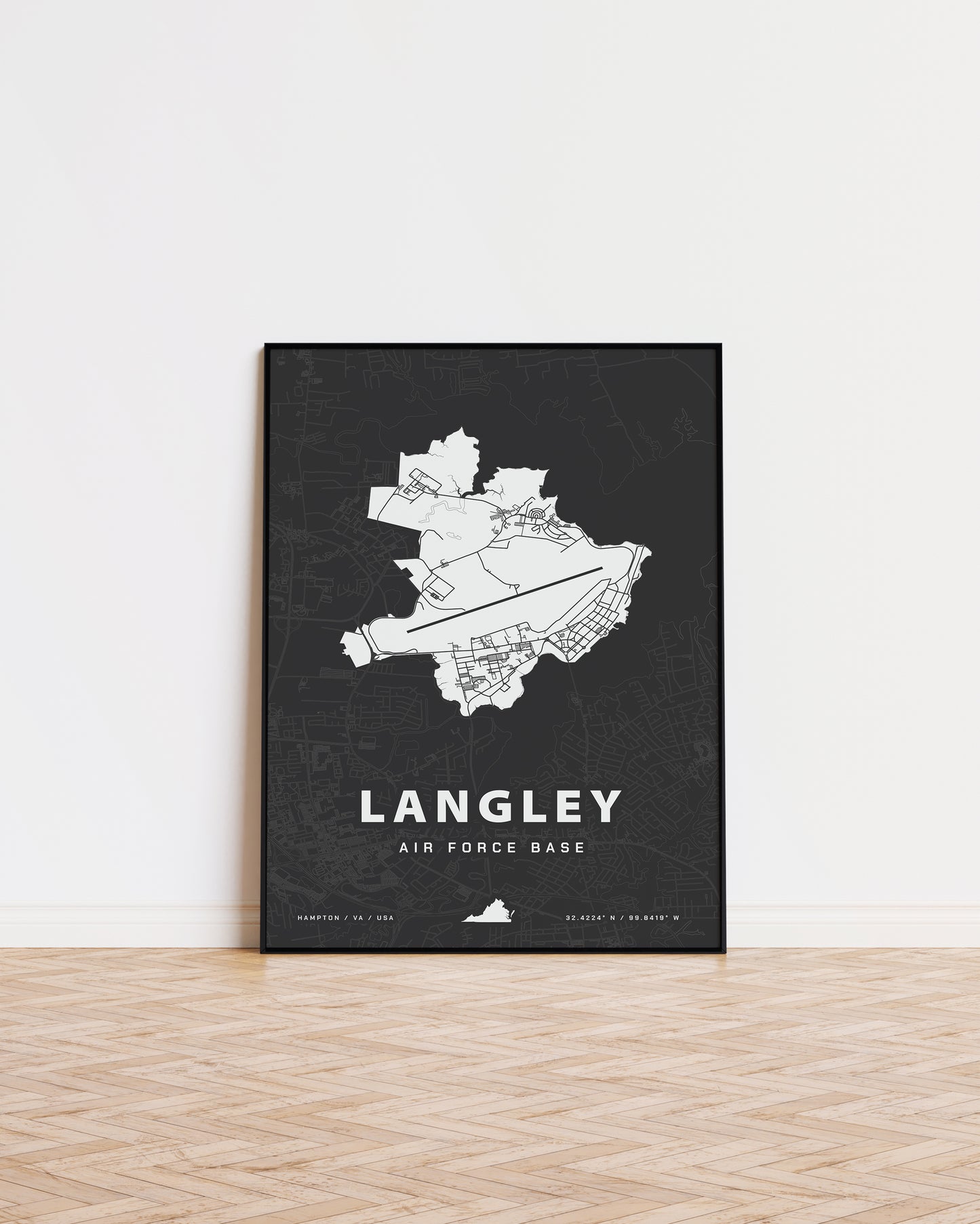 Langley Air Force Base Map Print