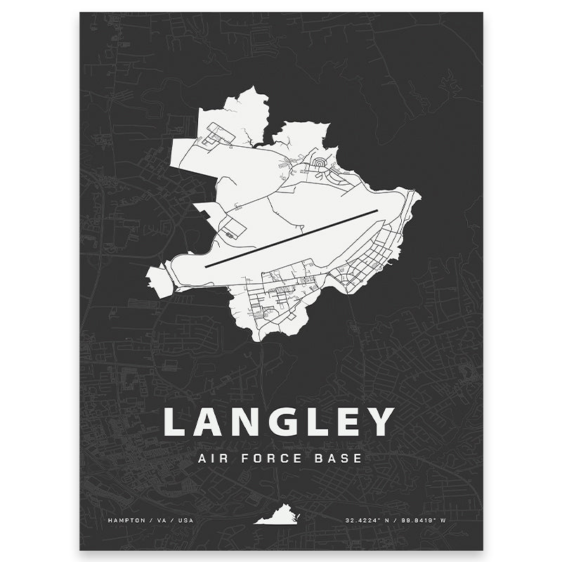 Langley Air Force Base Map Print