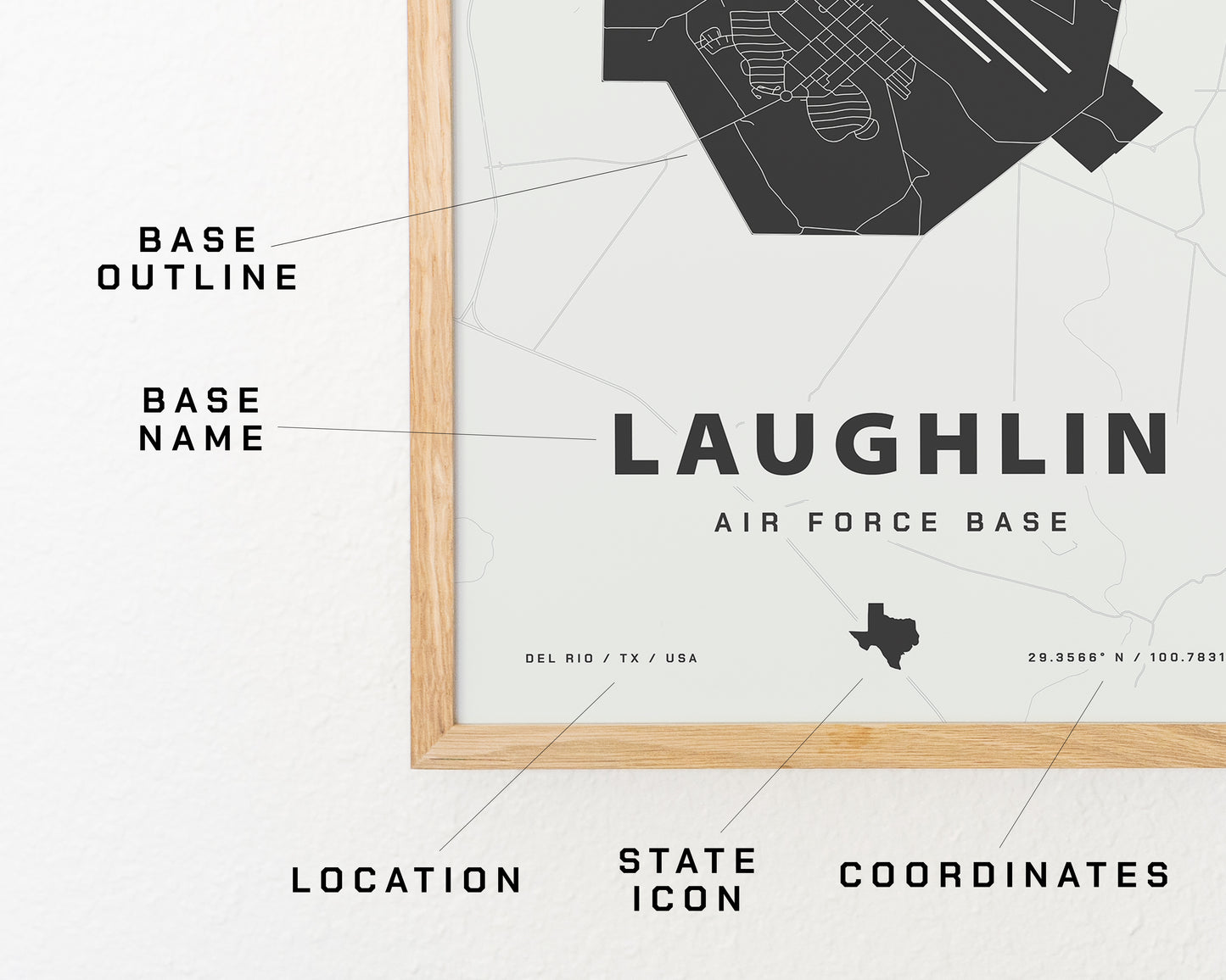 Laughlin Air Force Base Map Print