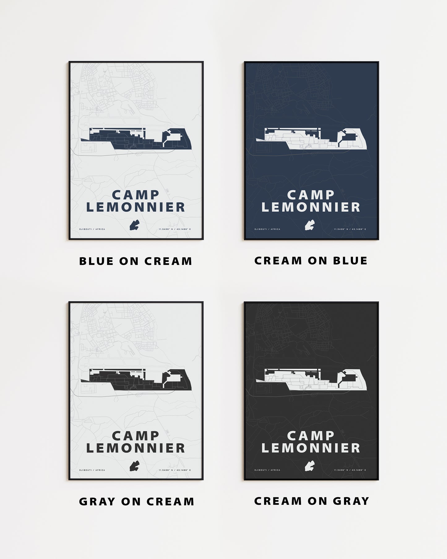 Camp Lemonnier Map Print
