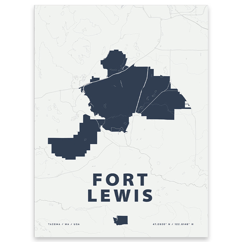 Fort Lewis Map Print