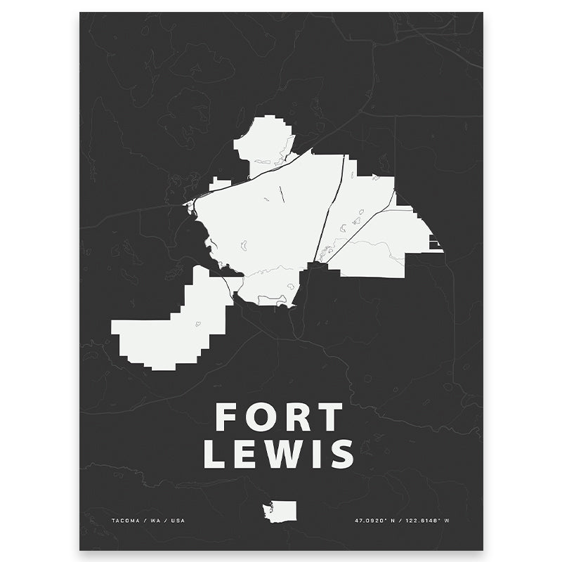 Fort Lewis Map Print