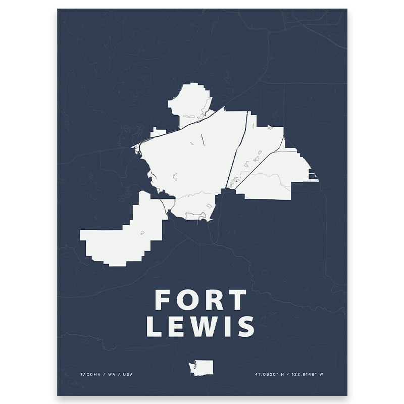 Fort Lewis Map Print