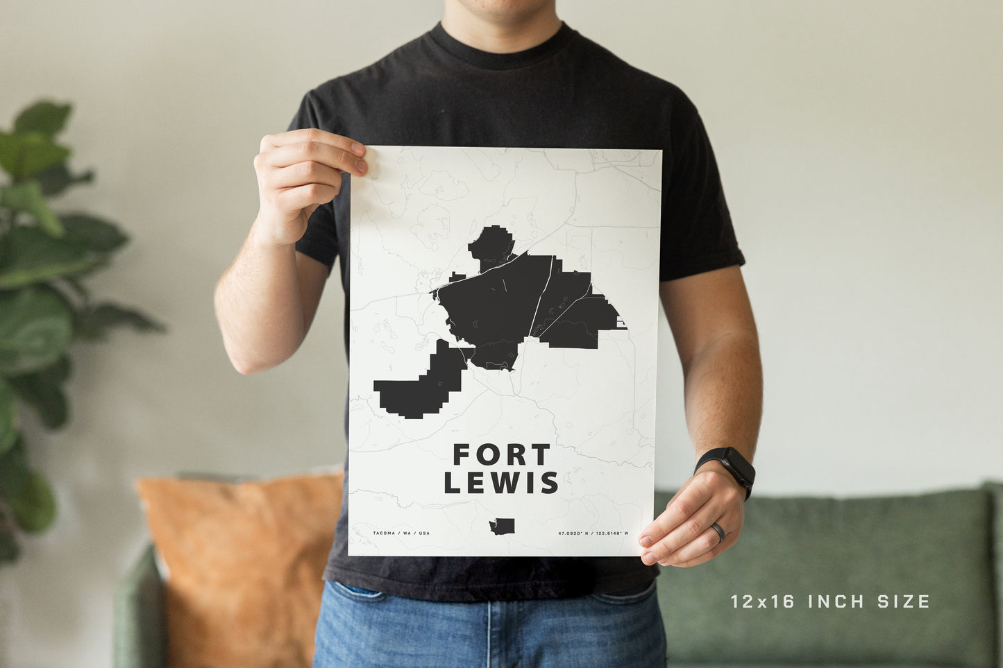 Fort Lewis Map Print