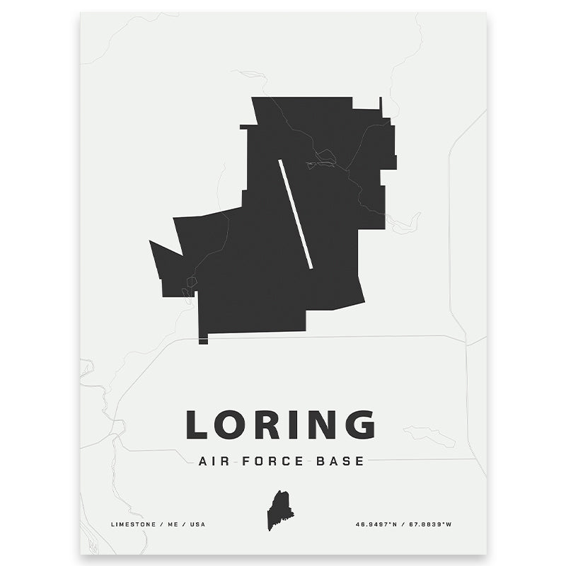 Loring Air Force Base Map Print