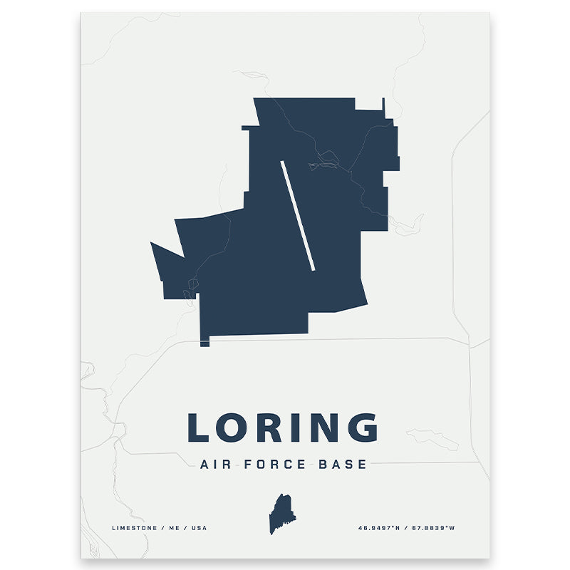 Loring Air Force Base Map Print