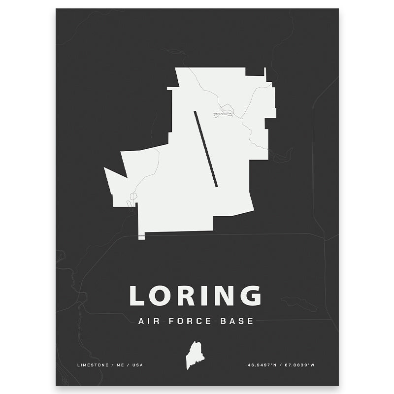Loring Air Force Base Map Print