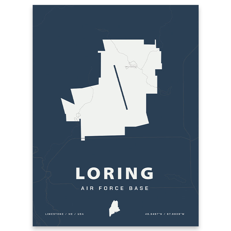Loring Air Force Base Map Print