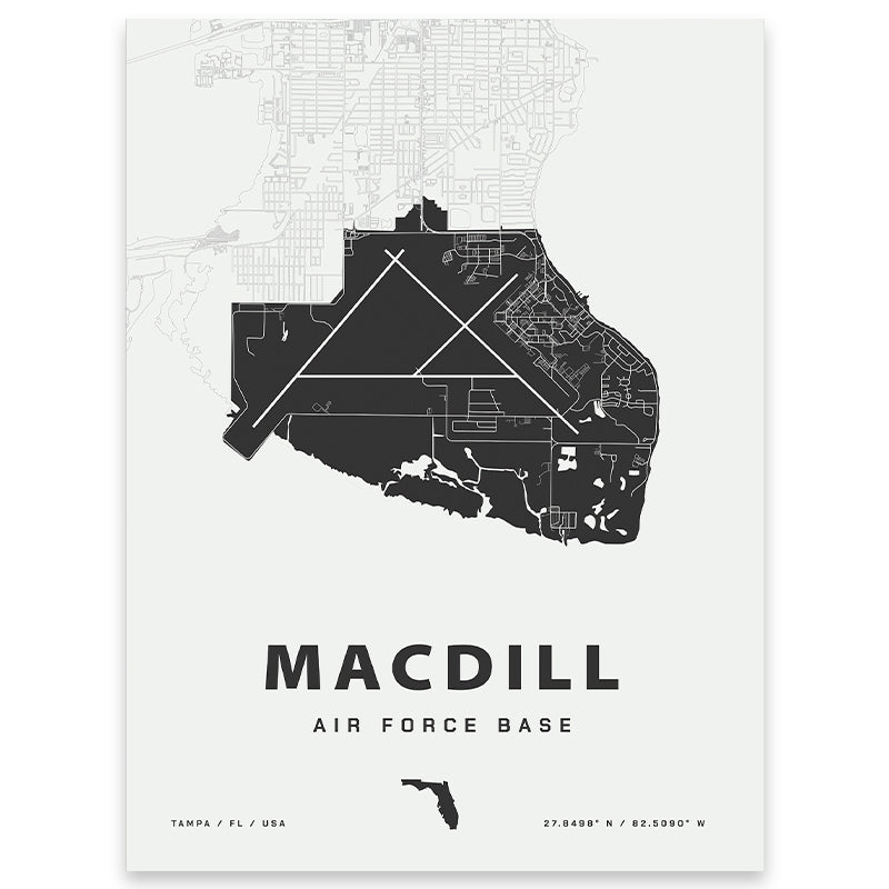MacDill Air Force Base Map Print Home Base Maps