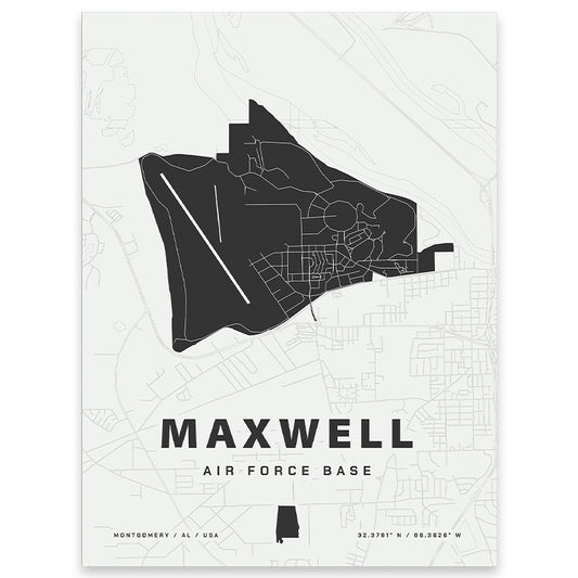 Maxwell Air Force Base Map Print