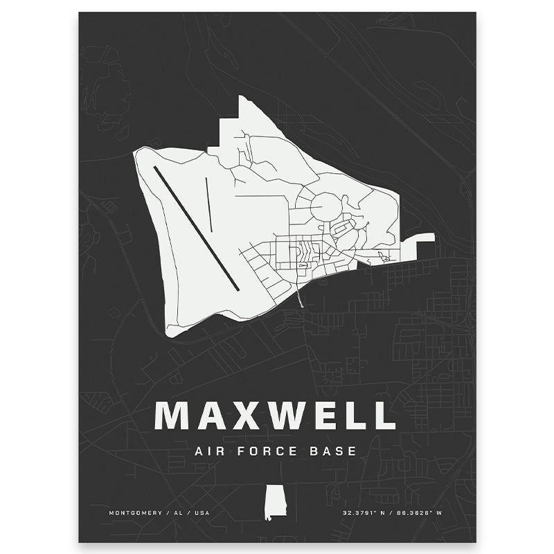 Maxwell Air Force Base Map Print