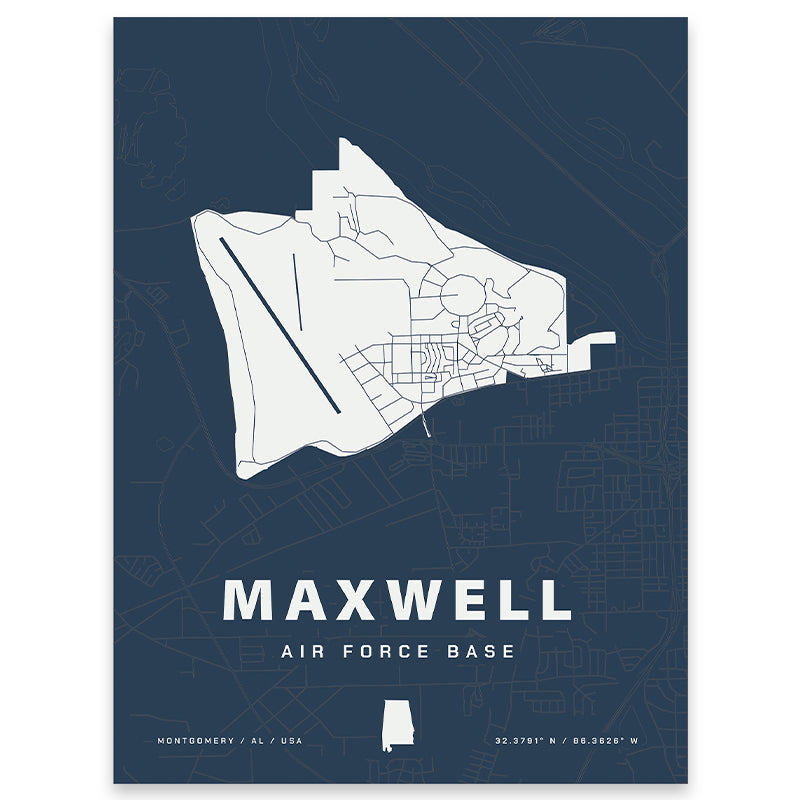 Maxwell Air Force Base Map Print