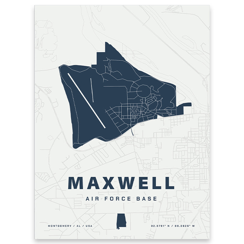 Maxwell Air Force Base Map Print