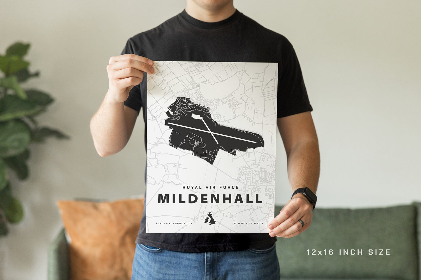 Royal Air Force Mildenhall Map Print