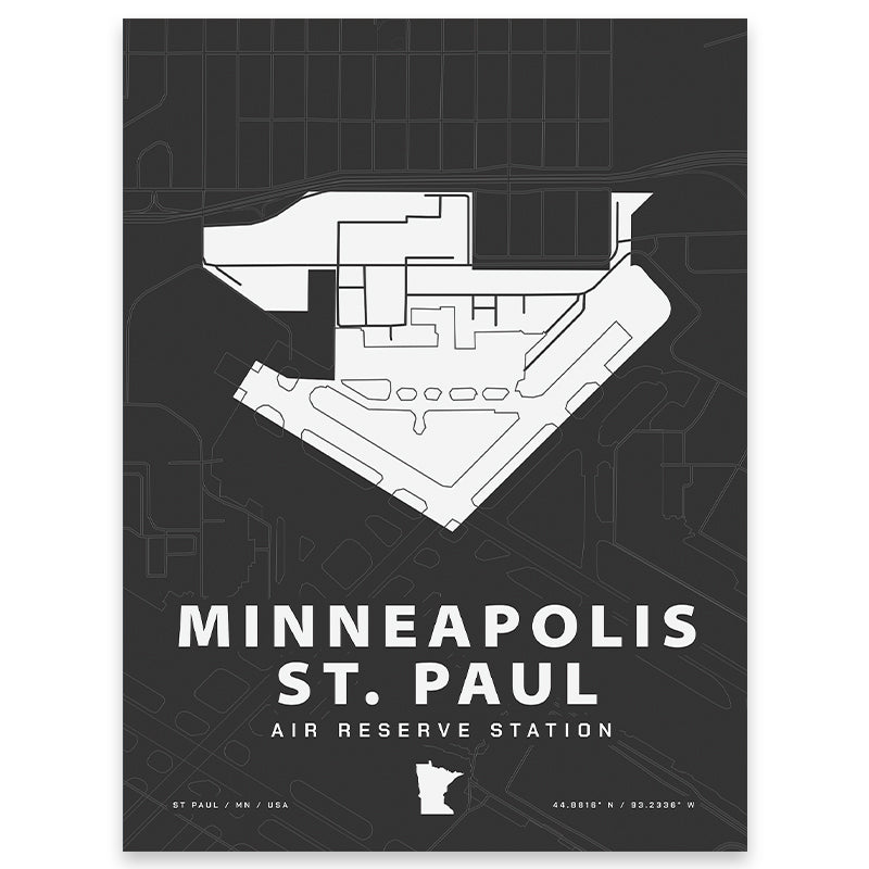 Minneapolis St. Paul Air Reserve Station Map Print
