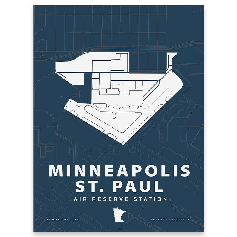 Minneapolis St. Paul Air Reserve Station Map Print