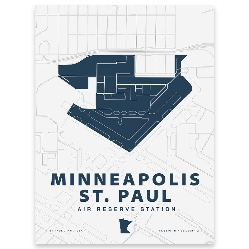 Minneapolis St. Paul Air Reserve Station Map Print