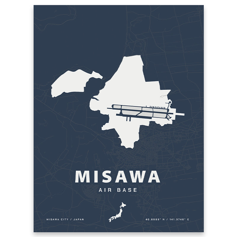 Misawa Air Base Map Print