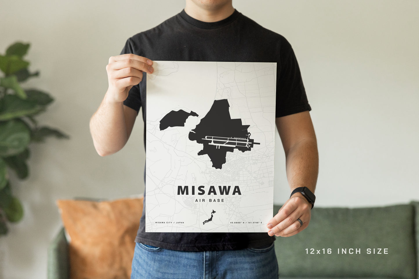 Misawa Air Base Map Print
