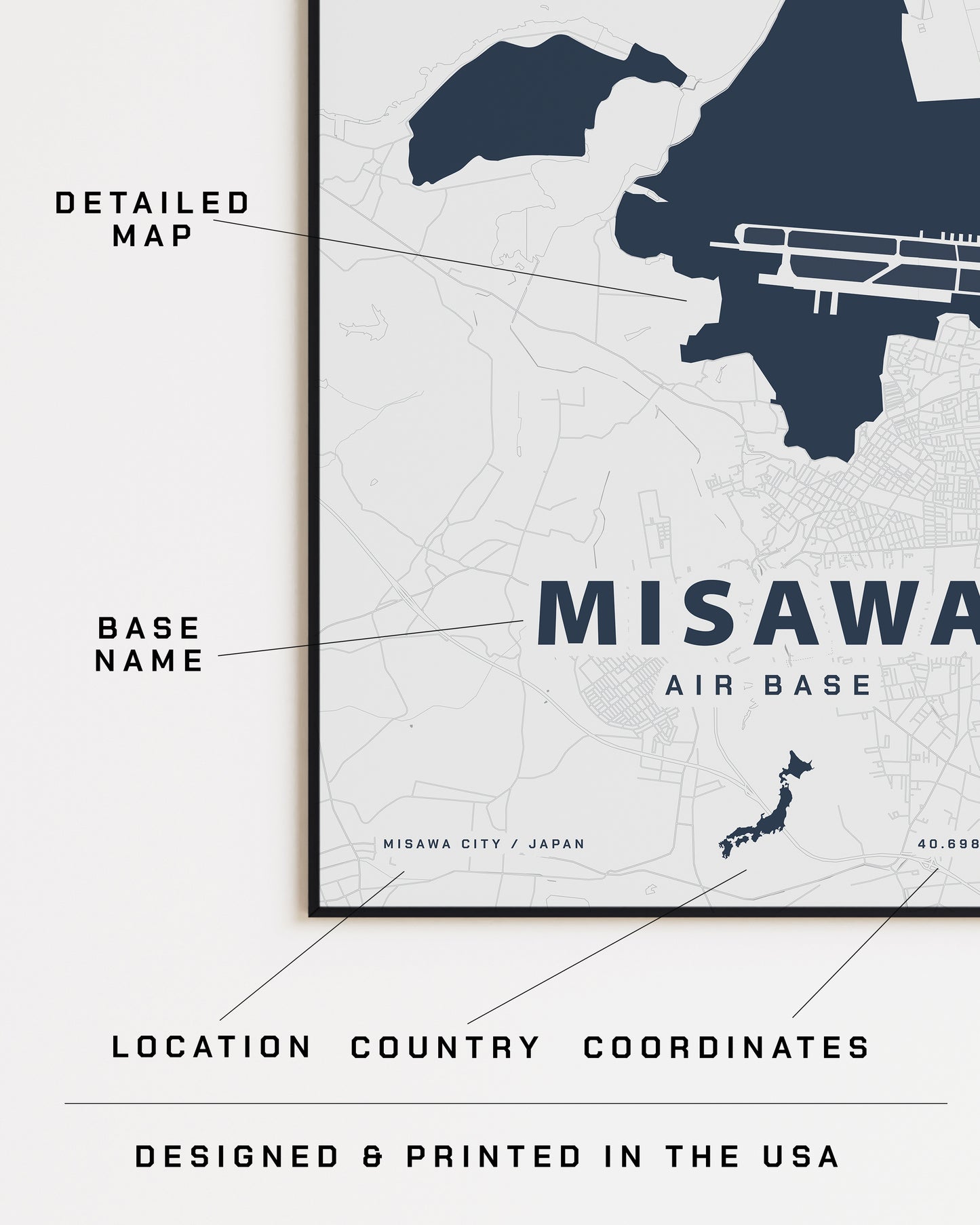 Misawa Air Base Map Print