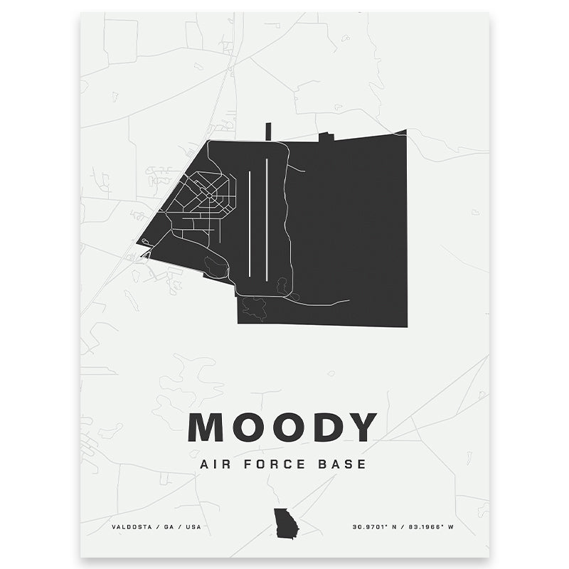 Moody Air Force Base Map Print