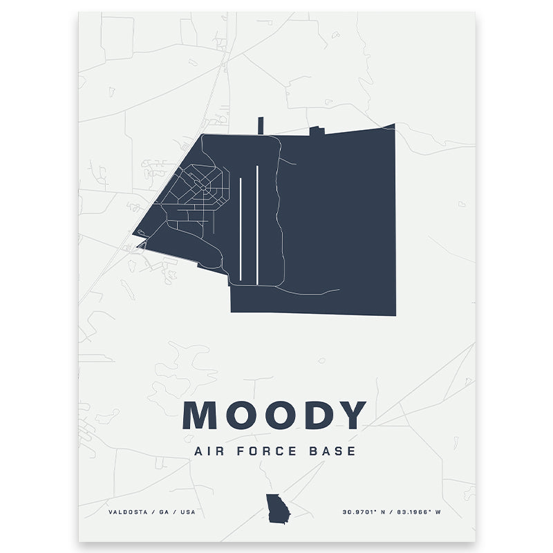 Moody Air Force Base Map Print