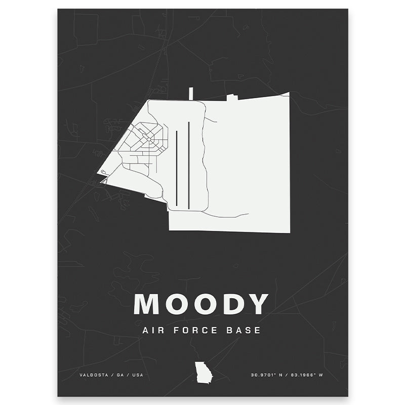 Moody Air Force Base Map Print