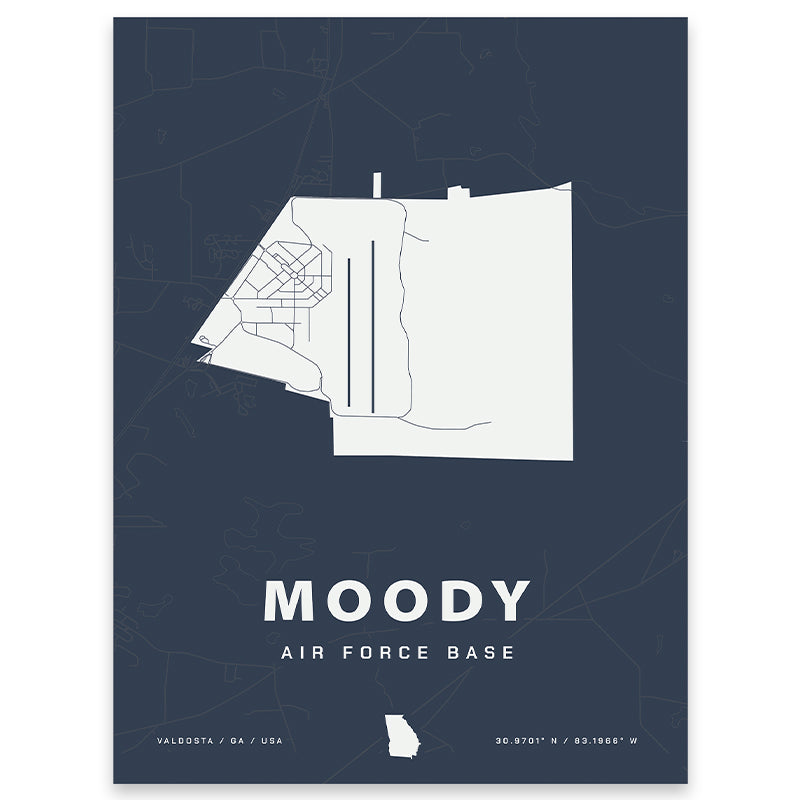 Moody Air Force Base Map Print