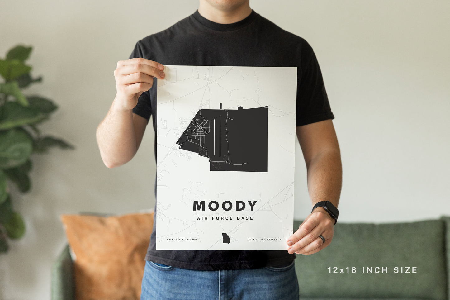 Moody Air Force Base Map Print