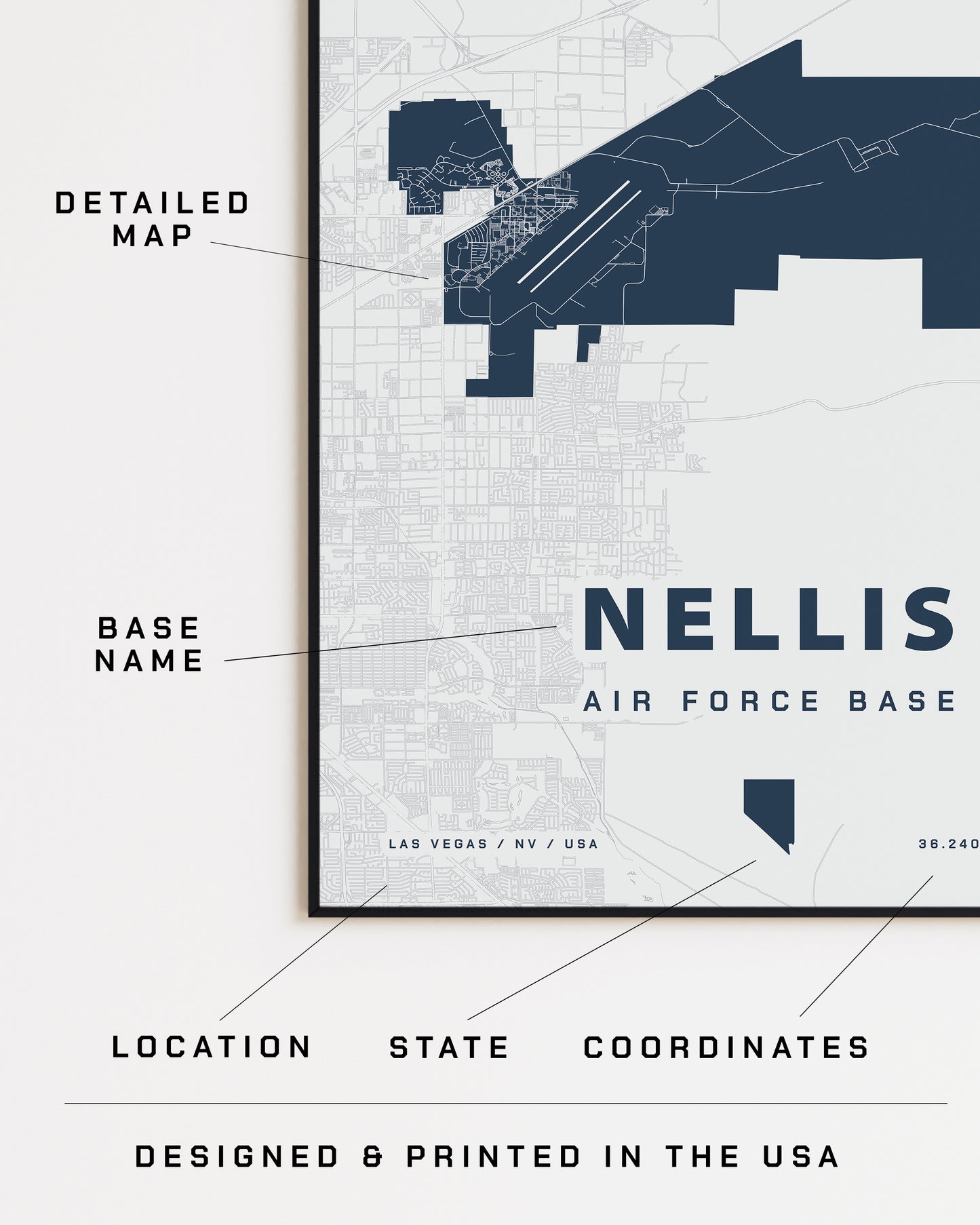 Nellis Air Force Base Map Print
