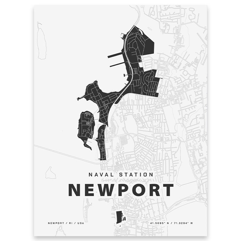 Naval Station Newport Map Print
