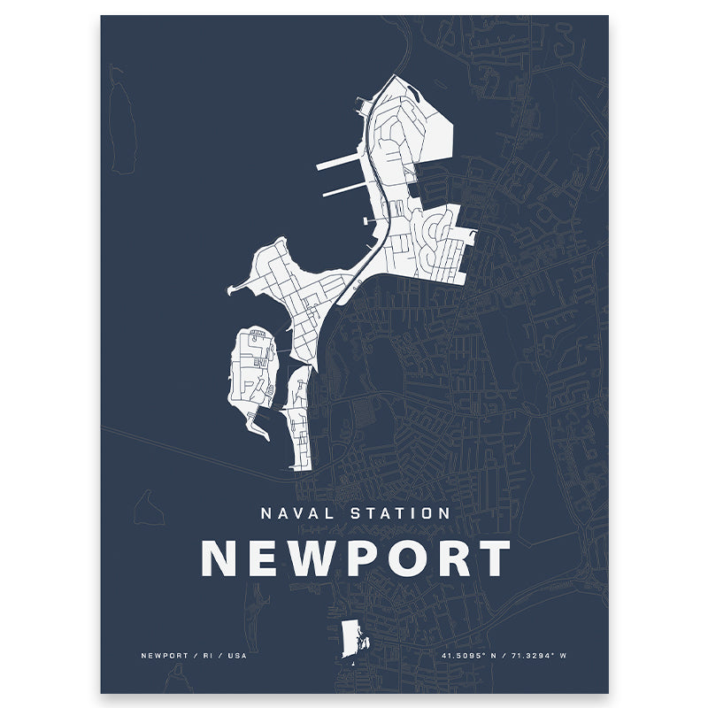 Naval Station Newport Map Print