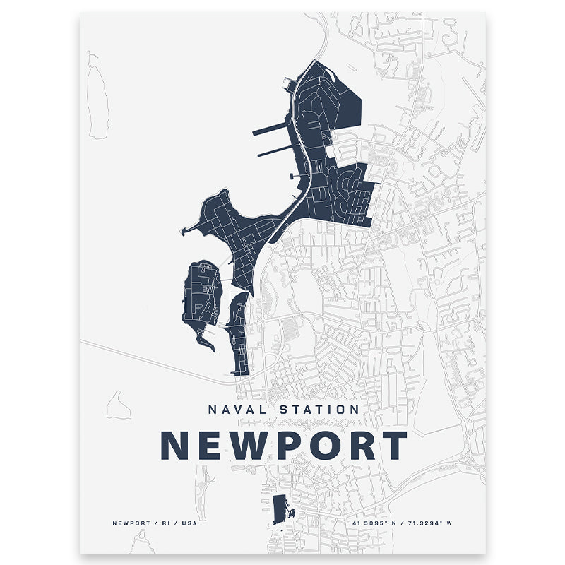 Naval Station Newport Map Print