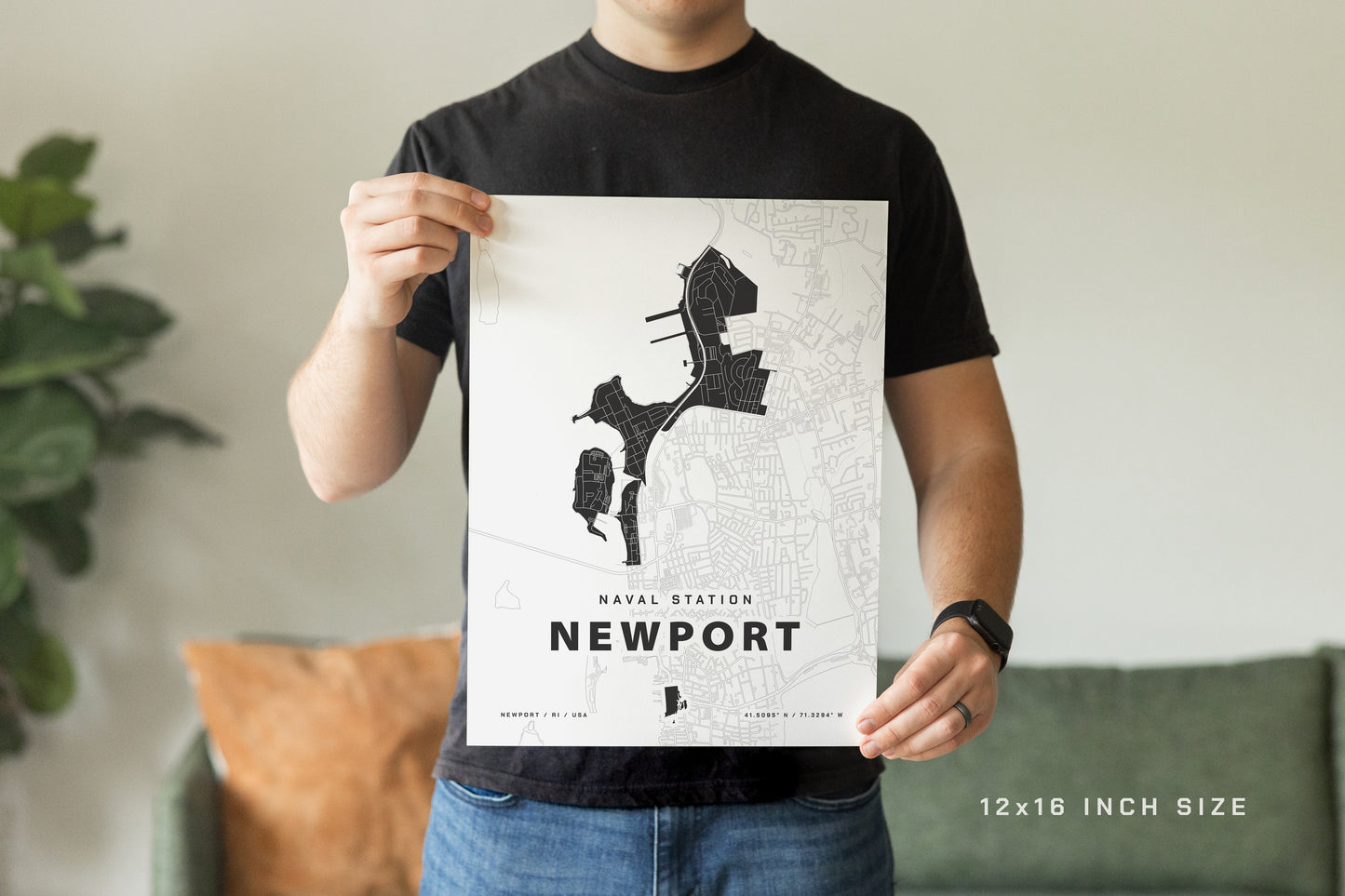 Naval Station Newport Map Print