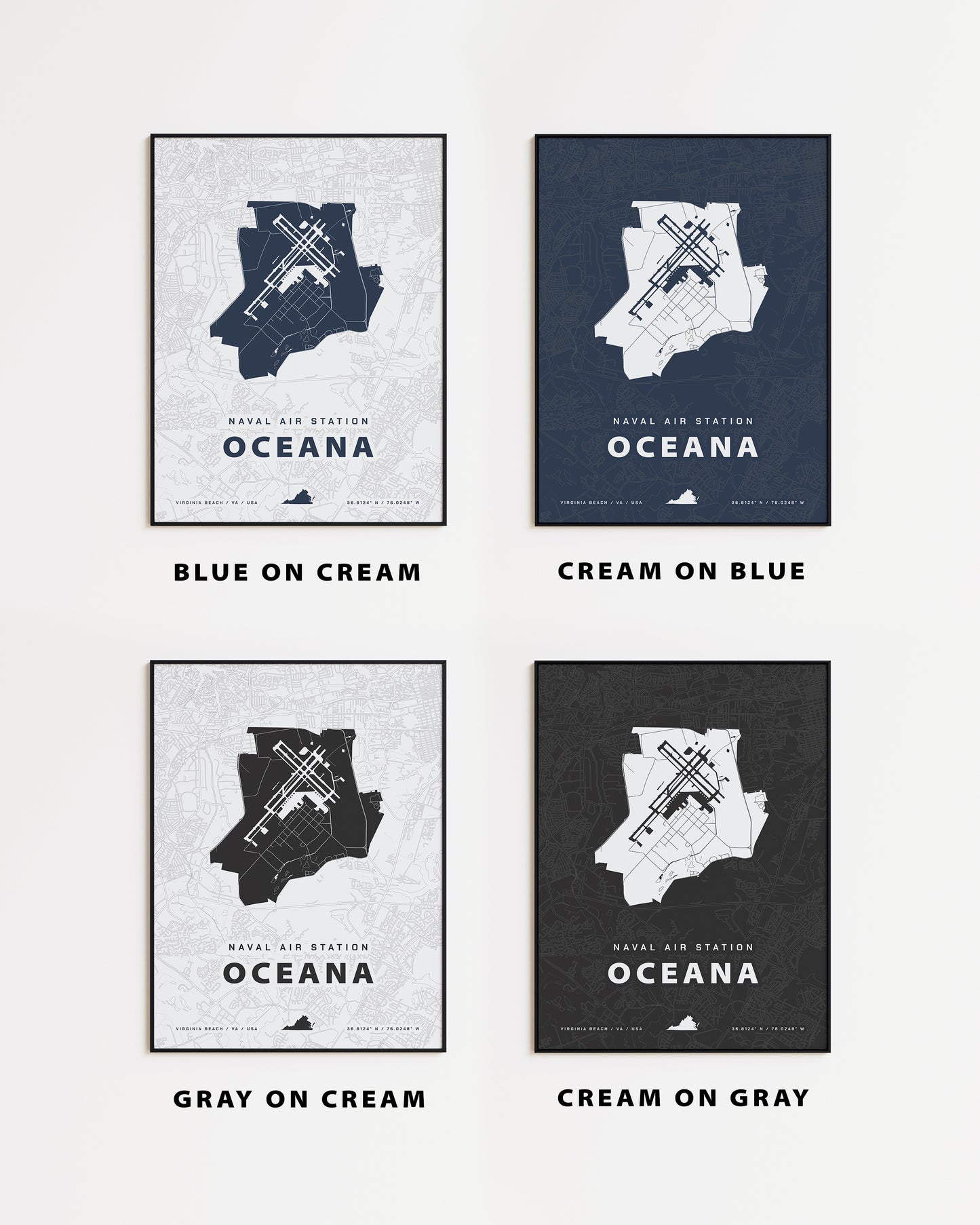Naval Air Station Oceana Map Print