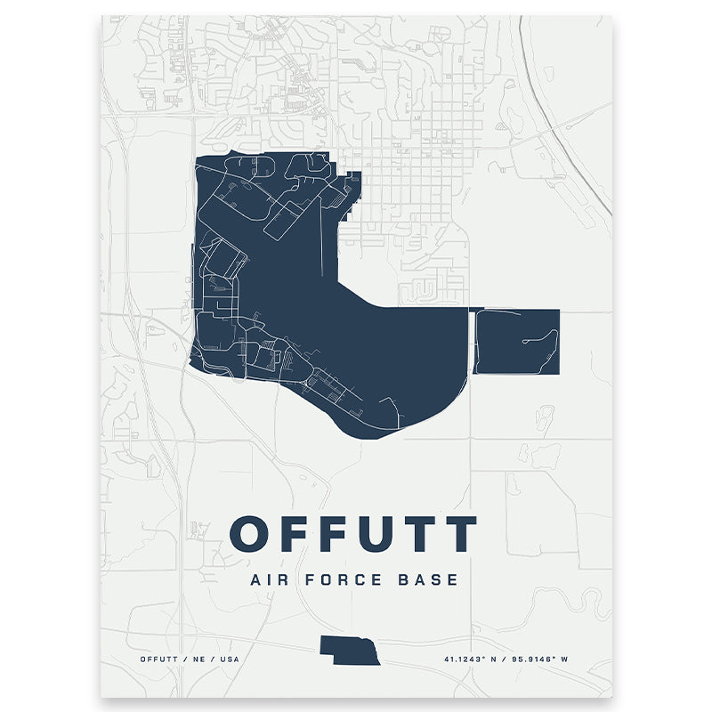 Offutt Air Force Base Map Print