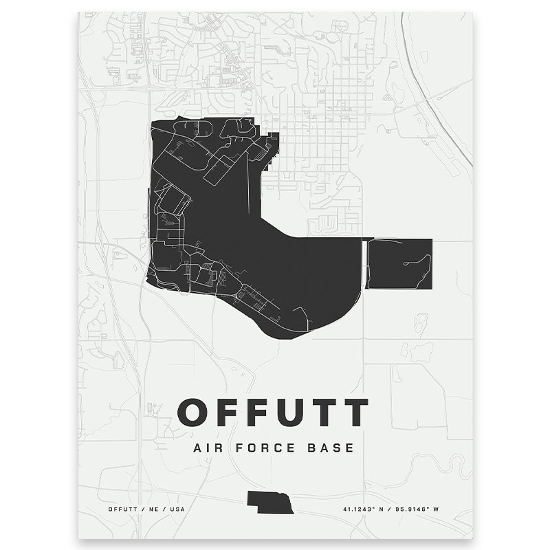 Offutt Air Force Base Map Print