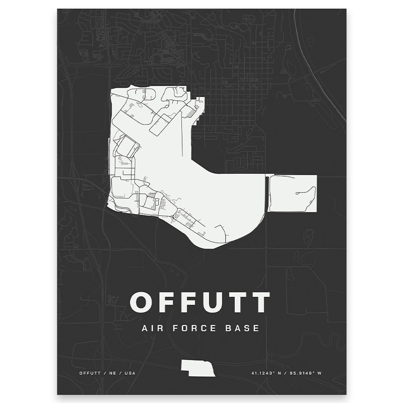 Offutt Air Force Base Map Print