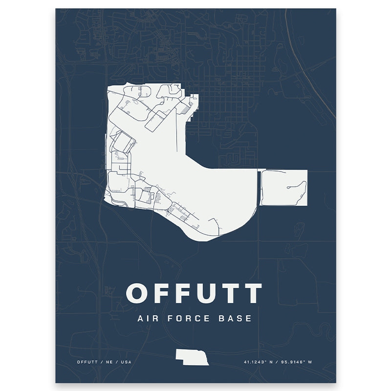 Offutt Air Force Base Map Print