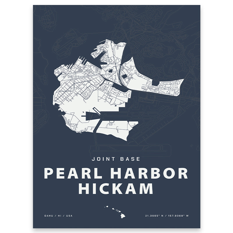 Joint Base Pearl Harbor-Hickam Map Print