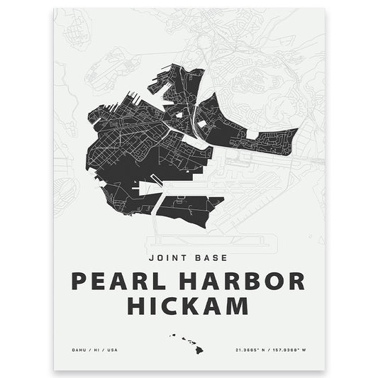 Joint Base Pearl Harbor-Hickam Map Print