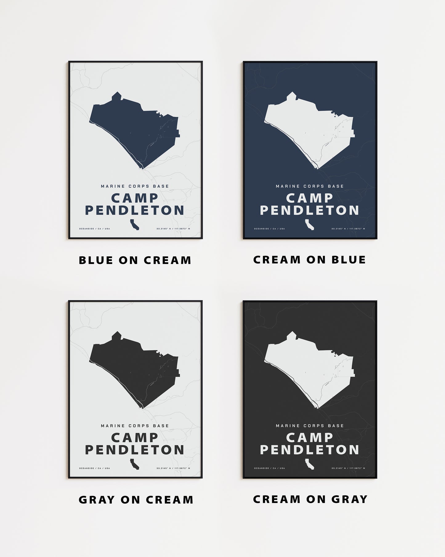 Marine Corps Base Camp Pendleton map print